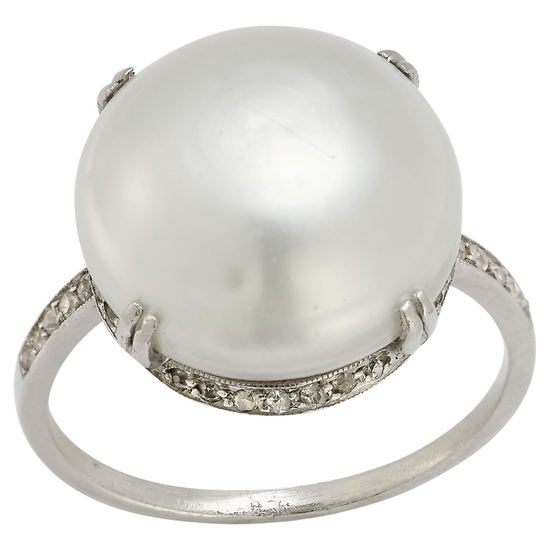 Art Deco Natural Pearl Ring For Sale