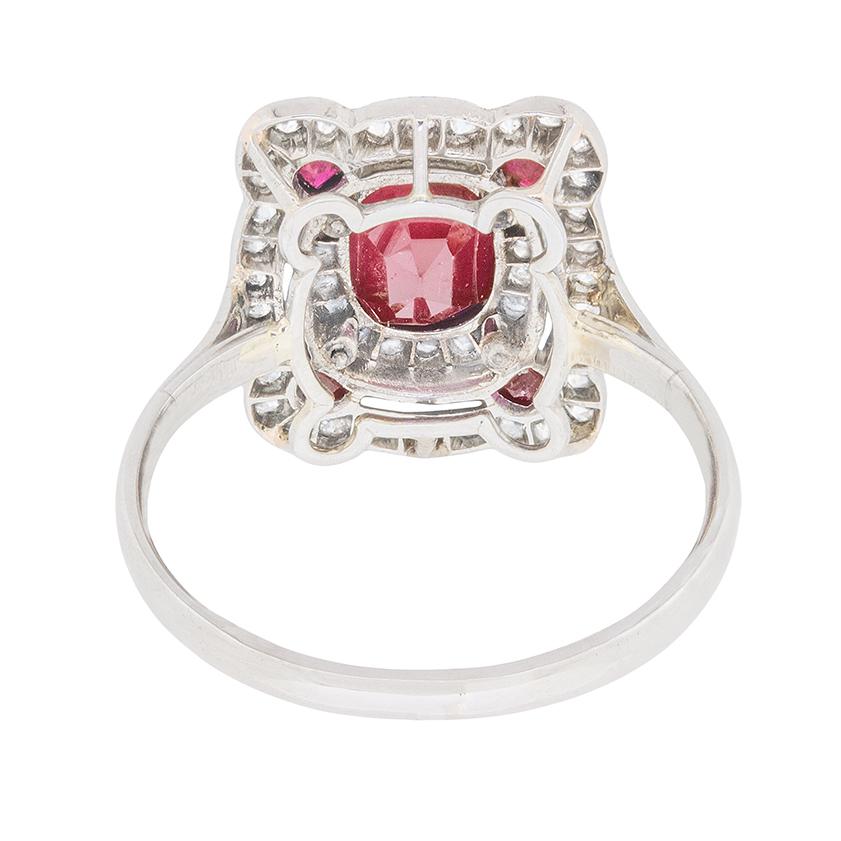 Women's or Men's Art Deco Natural Ruby and Diamond Ring, circa 1920s