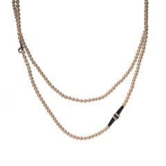 Art Deco Natural Seed Pearl, Onyx and Rock Crystal Necklace