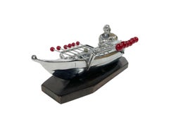 Art Deco Nautical / Fishing Theme Cocktail Pick Holder with 12 Picks