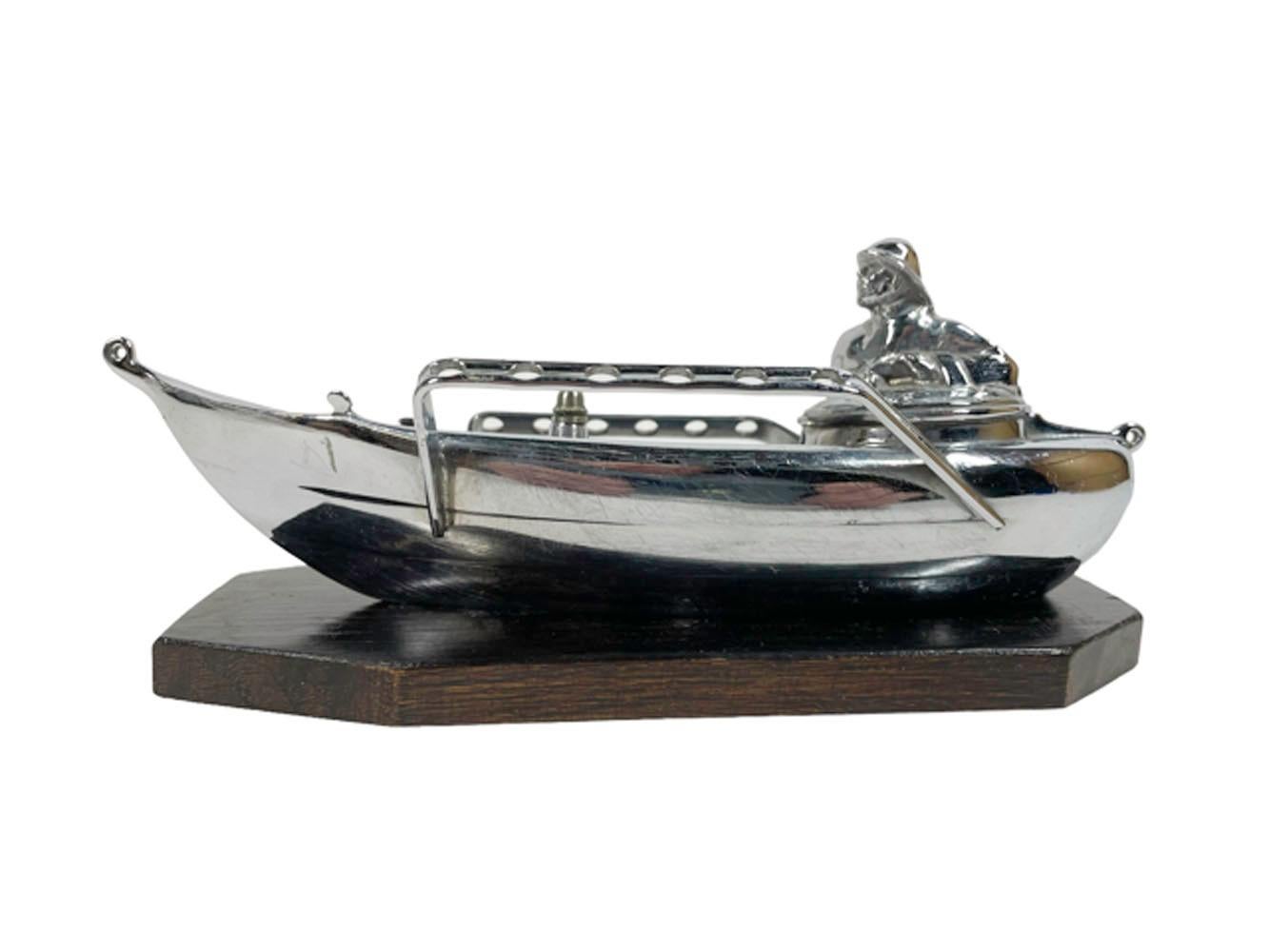Art Deco Nautical / Fishing Theme Cocktail Pick Holder with 12 Picks 2