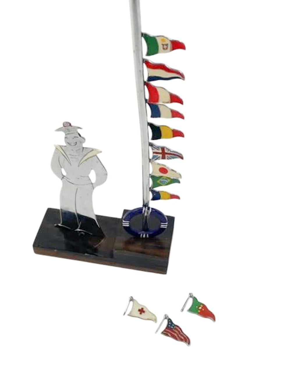 French Art Deco Nautical Themed Drink Markers by Sudre For Sale