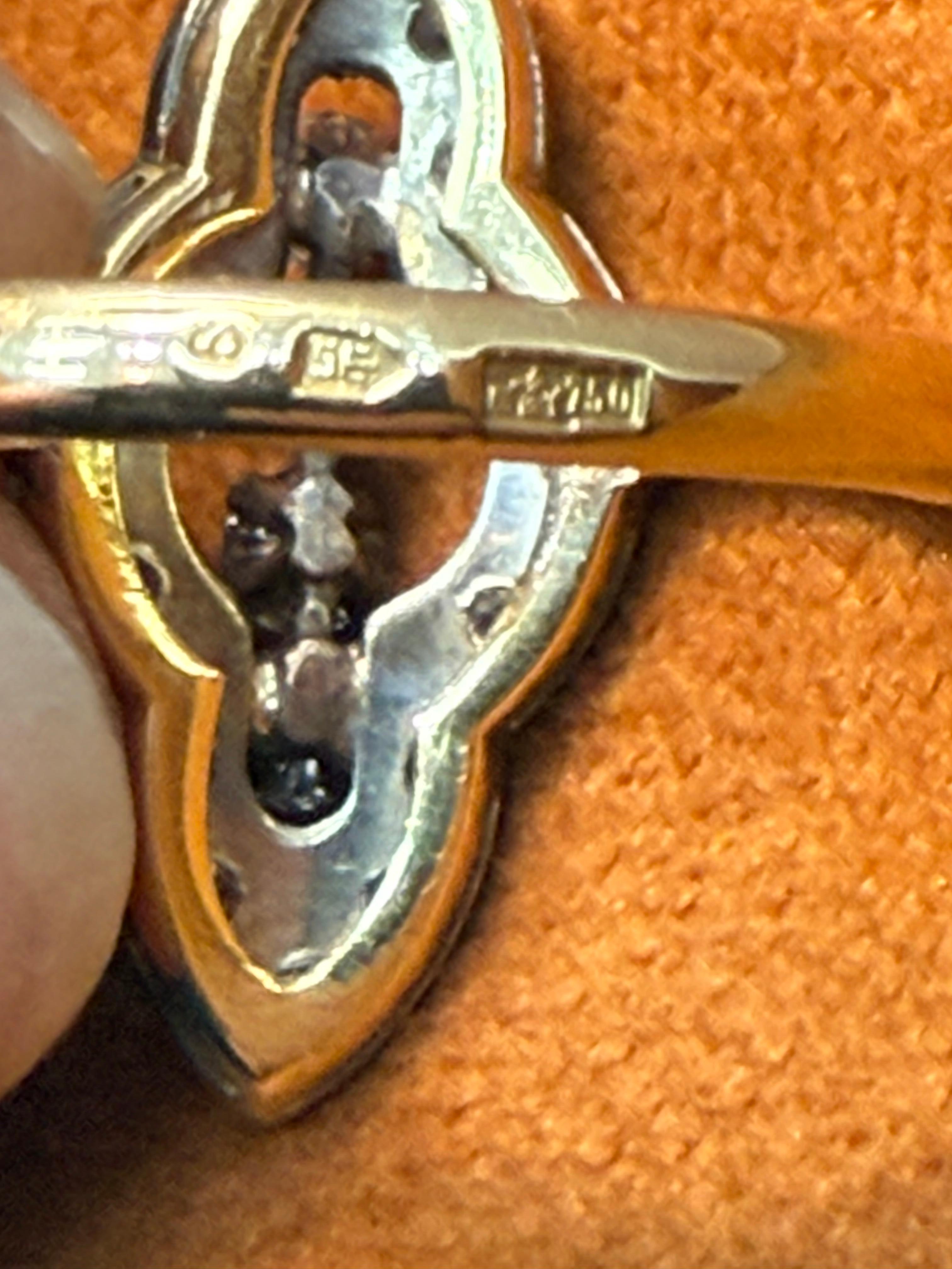 Art Deco Navette Diamond Ring 18k yellow gold & Platinum 3