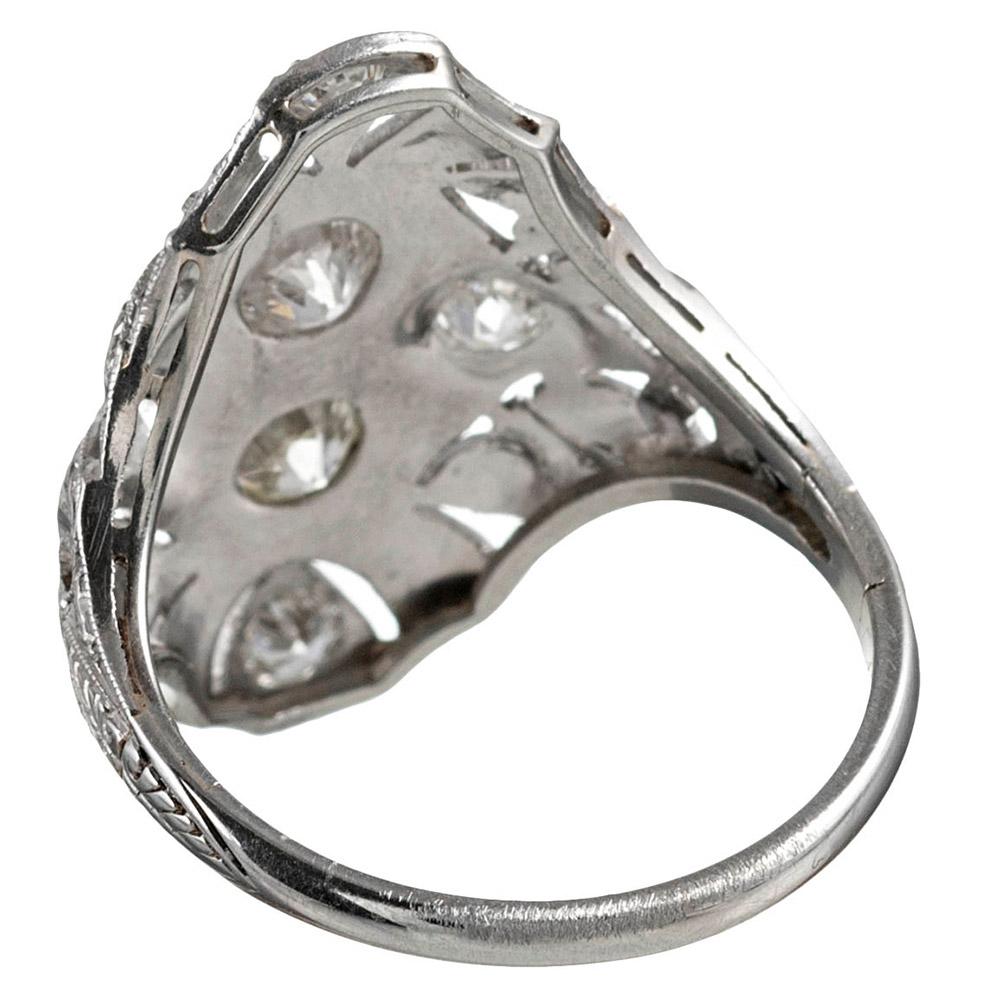 Art Deco Navette-Shaped Diamond Ring In Good Condition In Carmel-by-the-Sea, CA