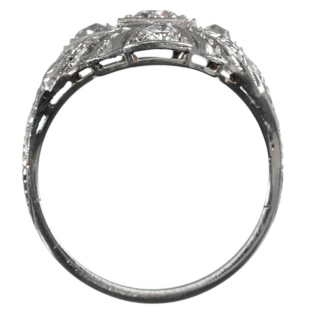 Women's Art Deco Navette-Shaped Diamond Ring