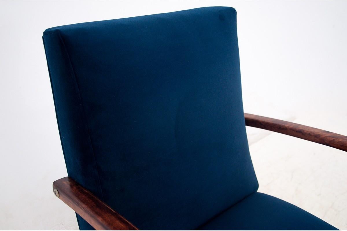Art Deco Navy Blue Club Chair (Art déco)