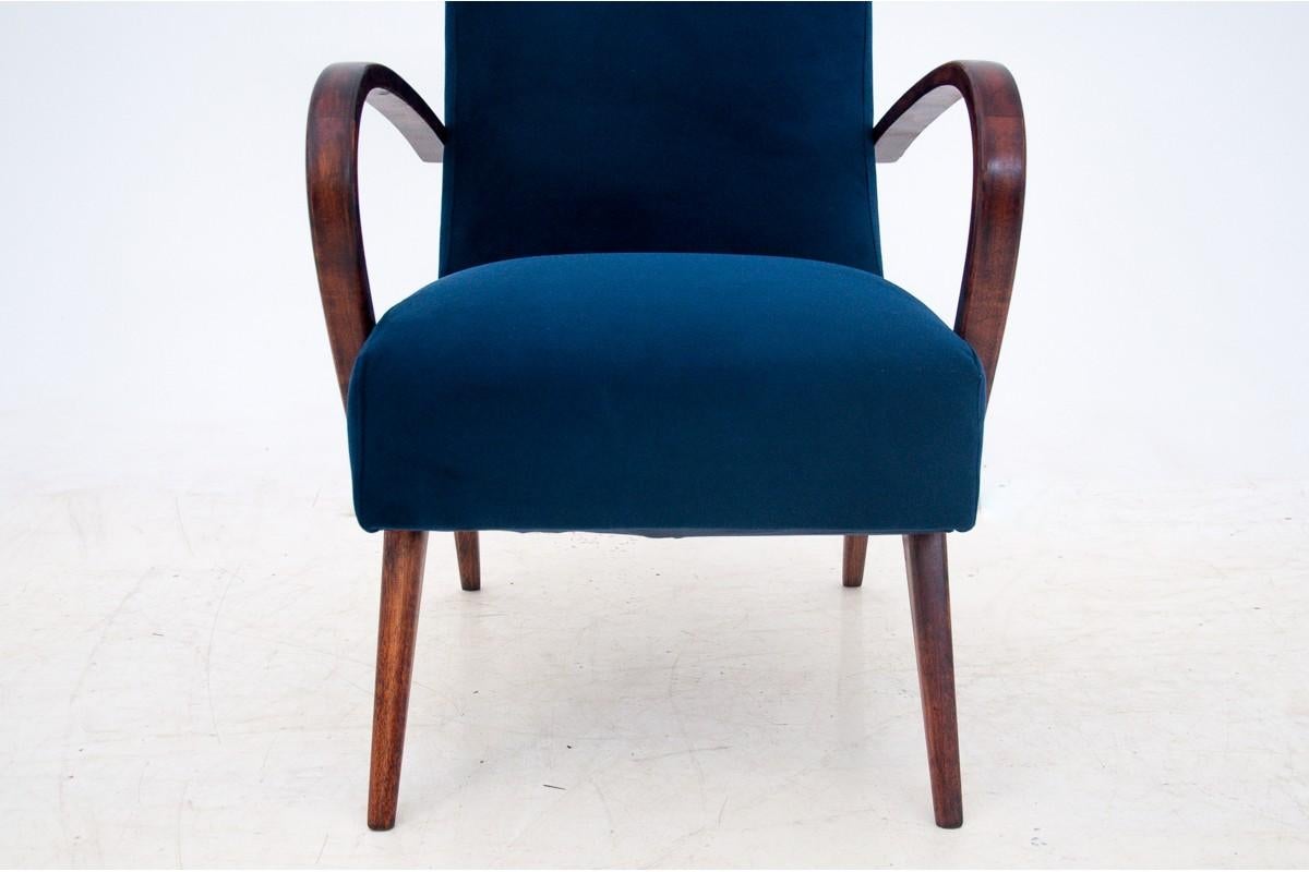 Art Deco Navy Blue Club Chair (Samt)