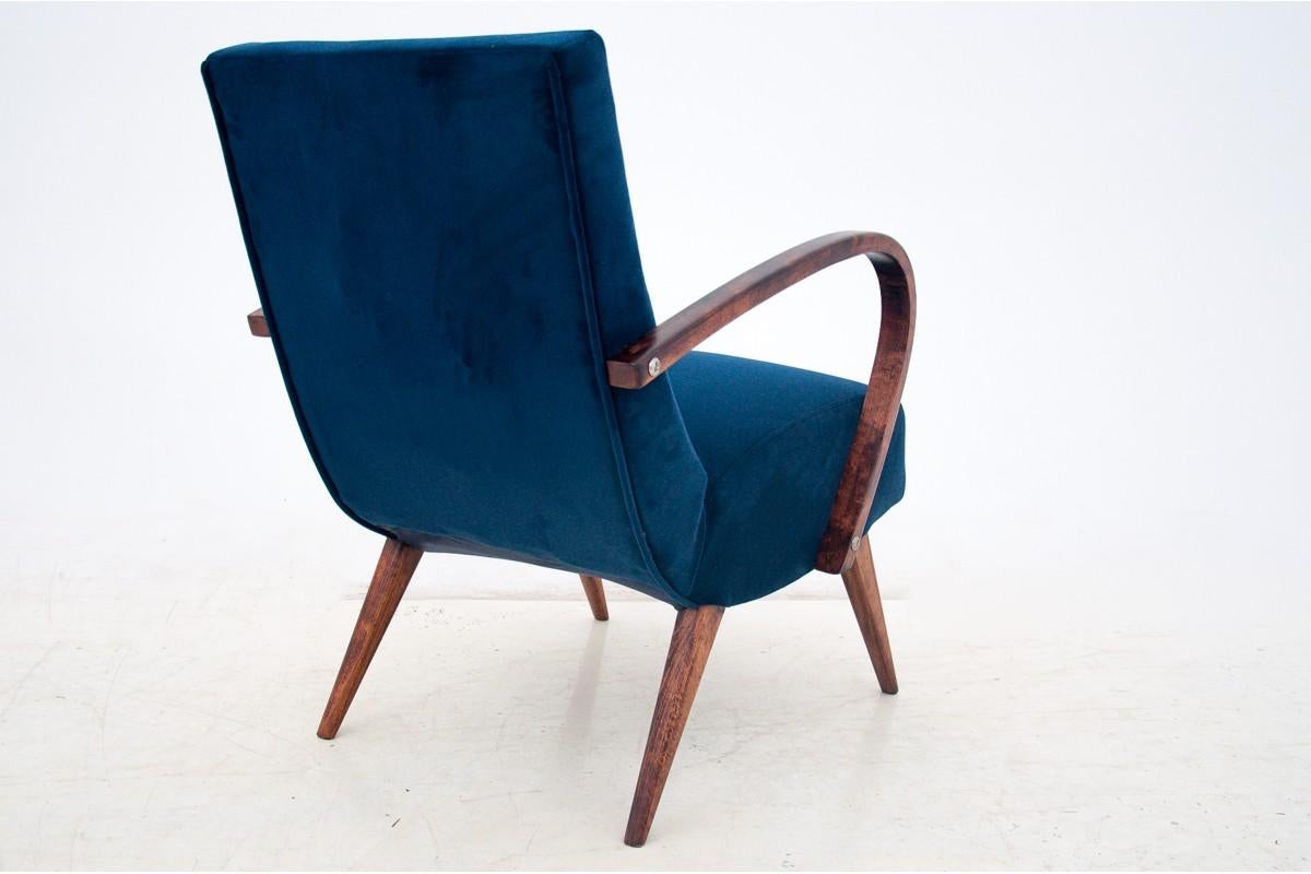Velvet Art Deco Navy Blue Club Chair