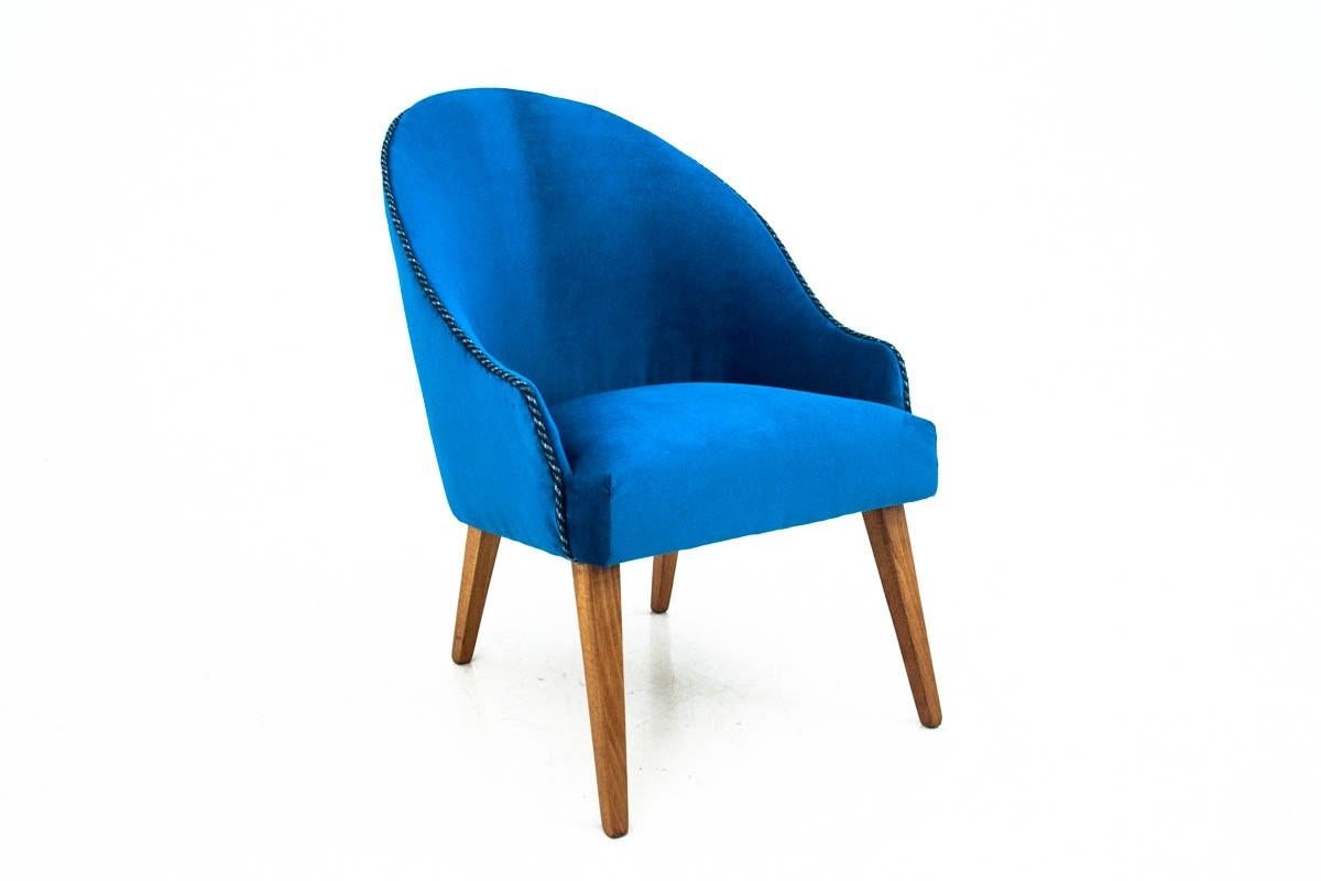 Fauteuils club art déco bleu marine en vente 5