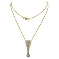 ART DECO Collana e pendente con diamanti taglio rosa fino a 0,20 carati in oro 18 carati