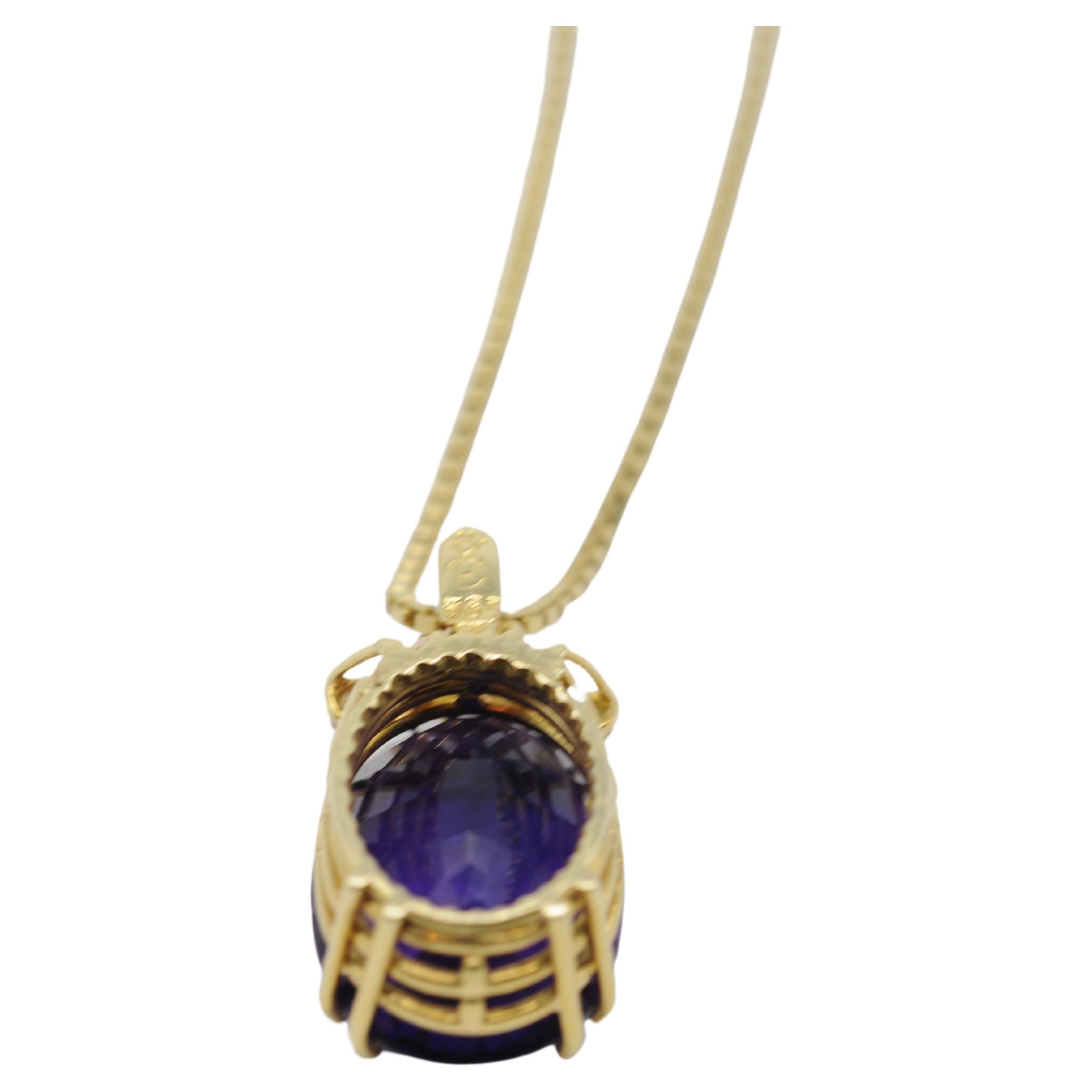 Art deco necklace with amethyst and diamonds For Sale 5