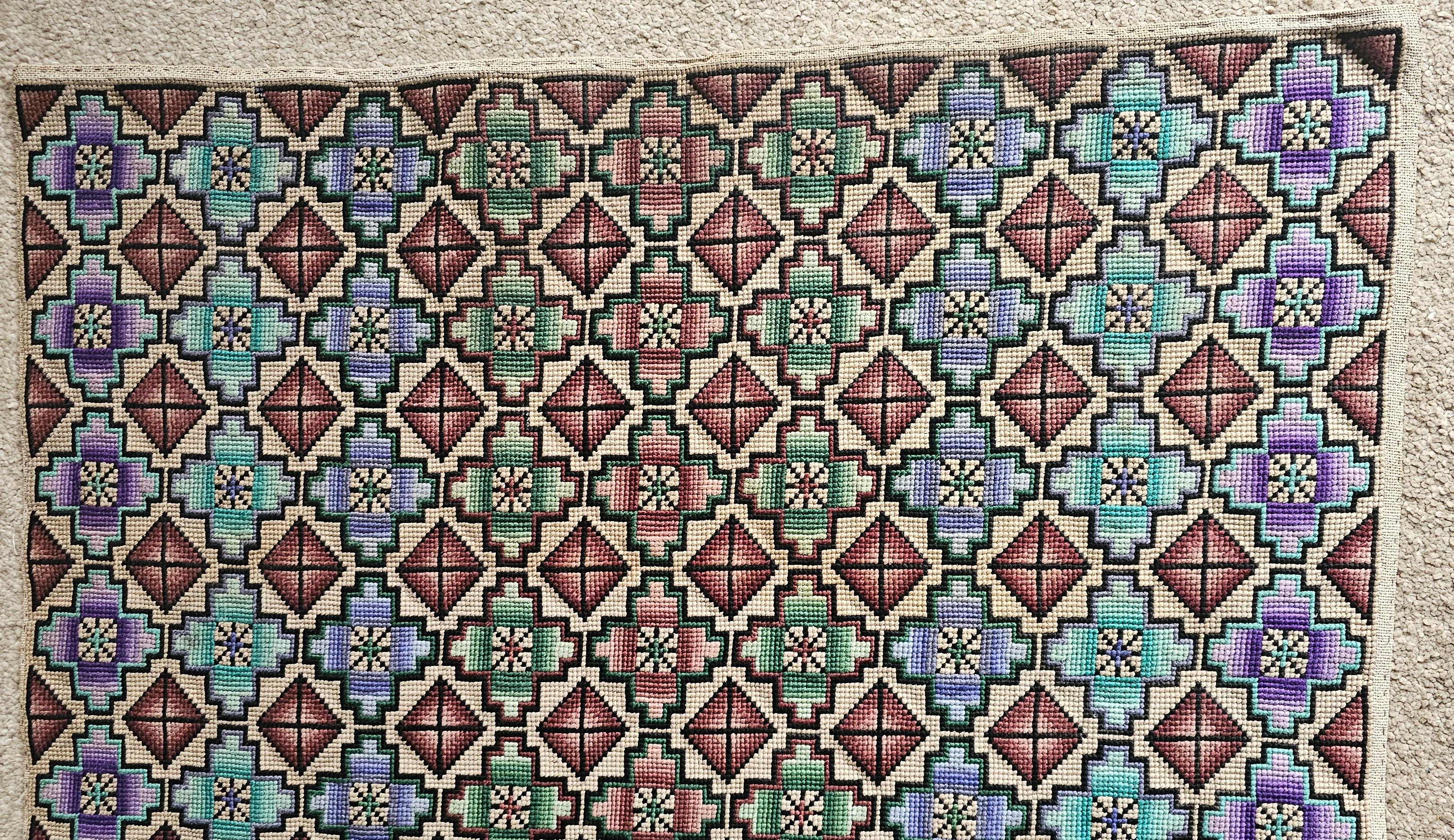 Art Decó Punto de Aguja Textil Tejido a mano en venta