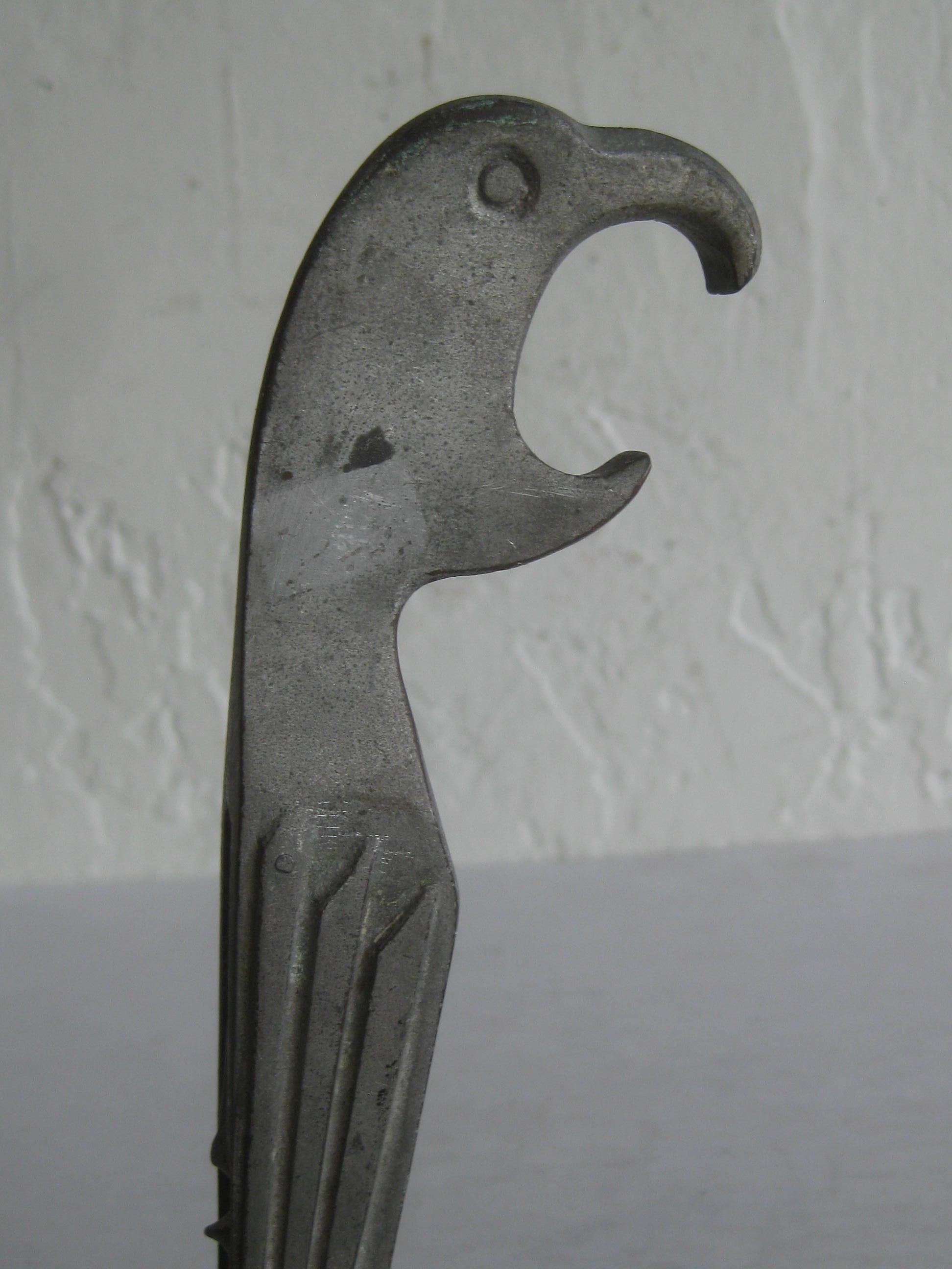 Art Deco Negbaur Figural Parrot Barware Corkscrew Bottle Opener Manuel Avillar In Good Condition In San Diego, CA