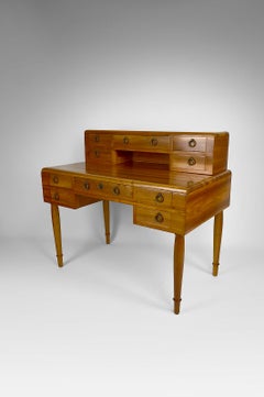 Art Deco / Neoclassical Revival Walnut Desk, France, circa 1940