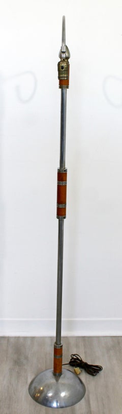 Art Deco Neoclassical Sculptural Bakelite Chrome Floor Lamp, 1940s