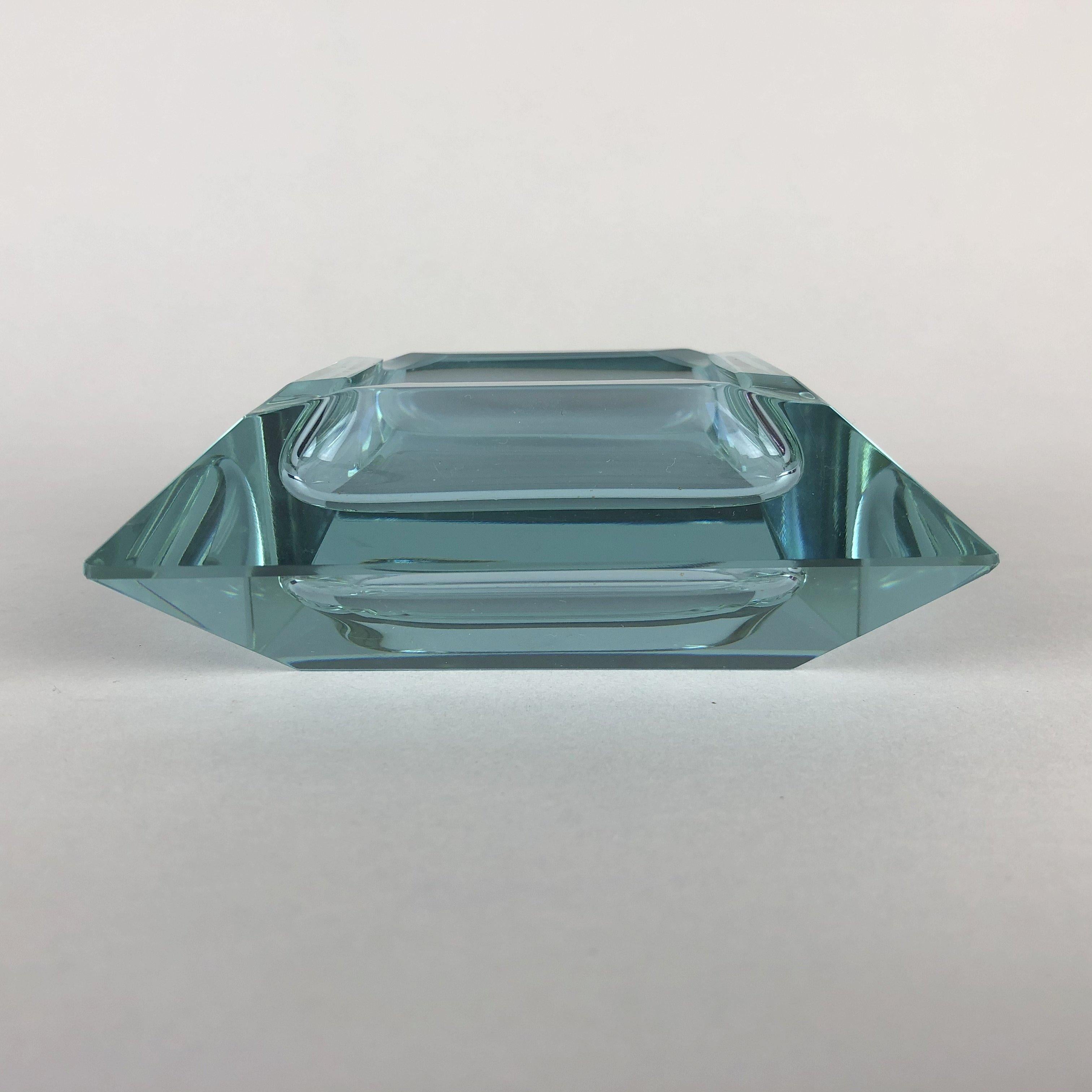 art deco glass ashtray