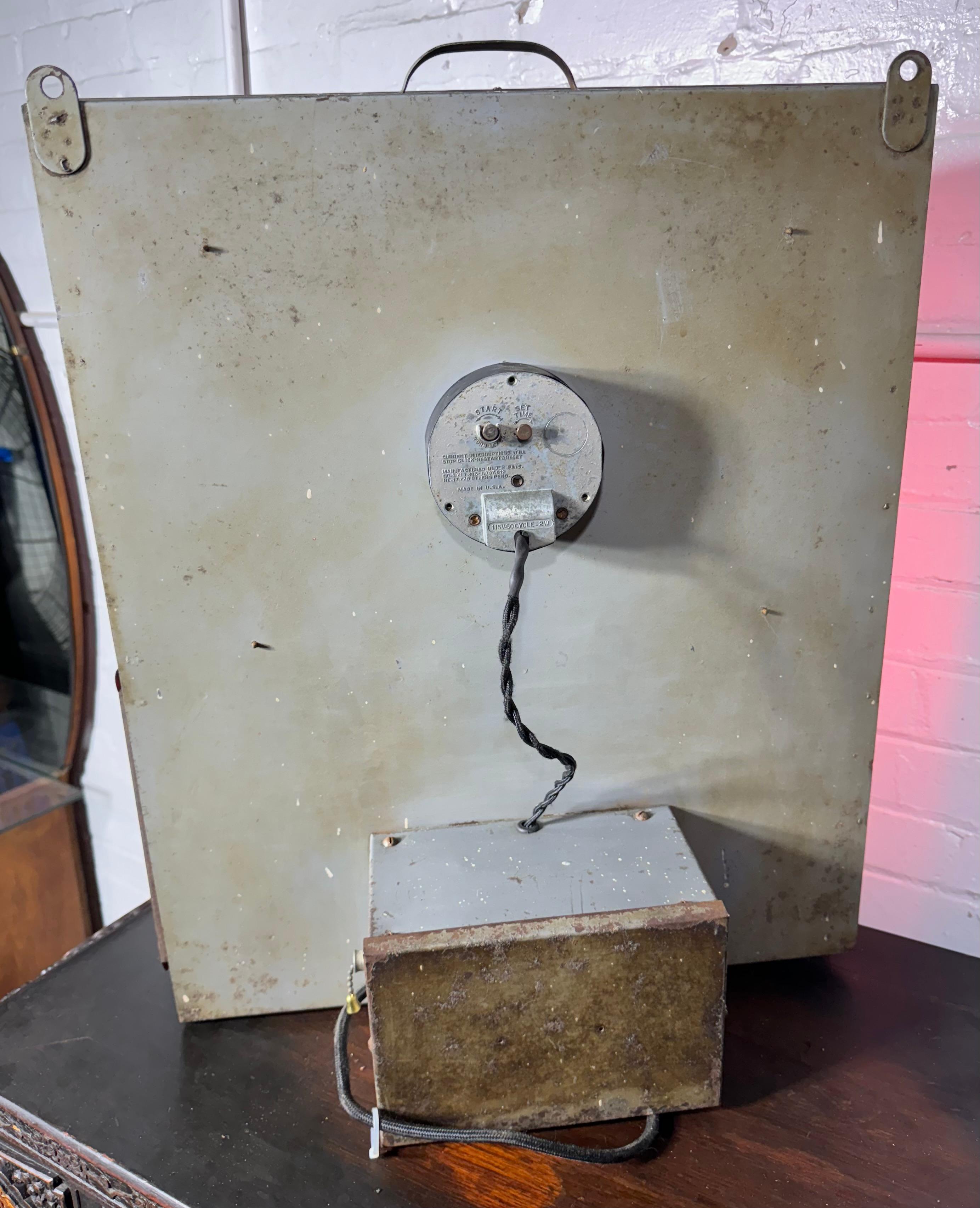 Orologio al neon Art Deco / lavagna per menu. 2 colori. NEON-RAY CLOCK CO , Bflo NY 9