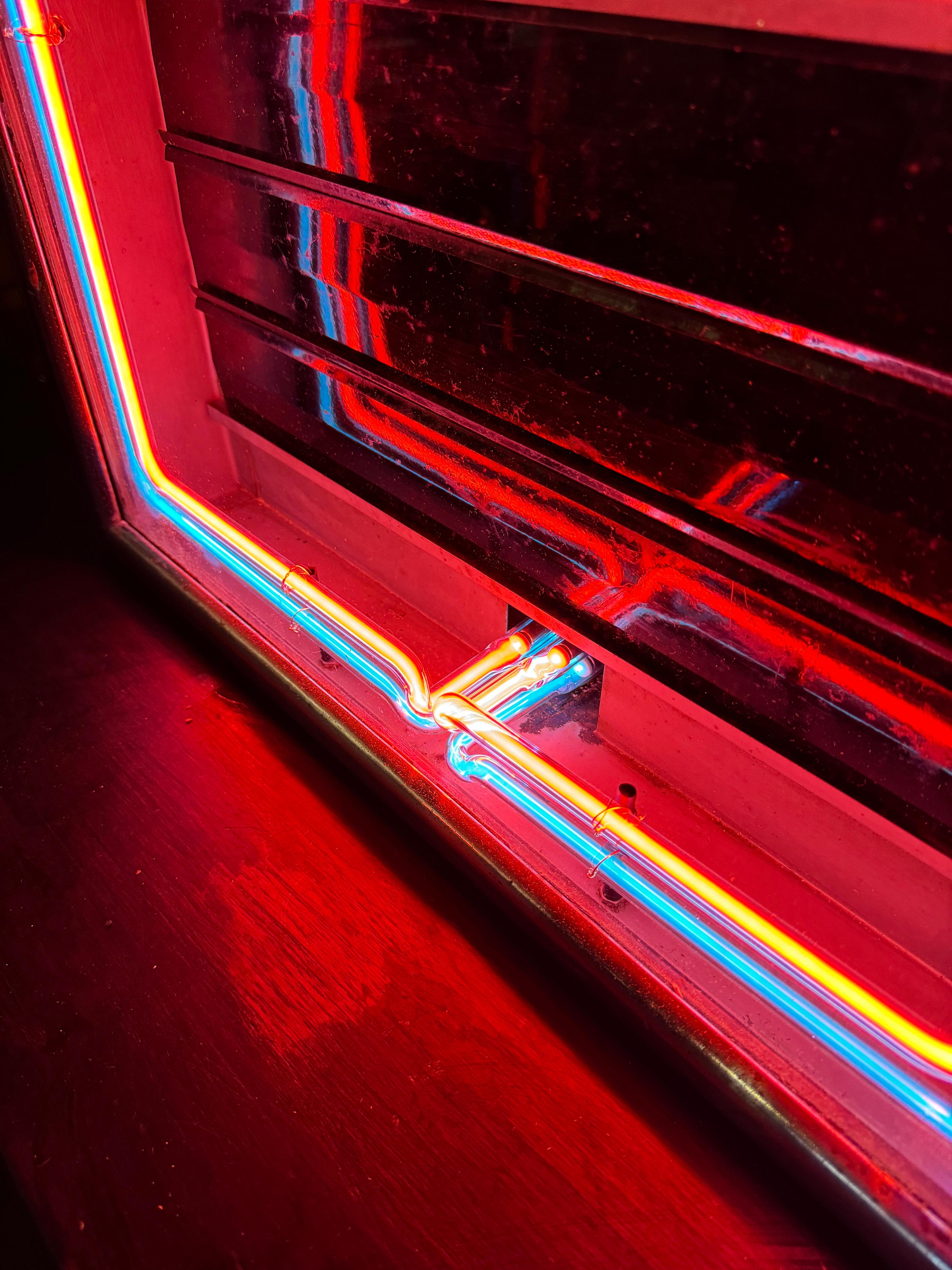 Orologio al neon Art Deco / lavagna per menu. 2 colori. NEON-RAY CLOCK CO , Bflo NY 2