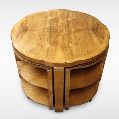 Art Deco Nest of 5 Tables in Walnut