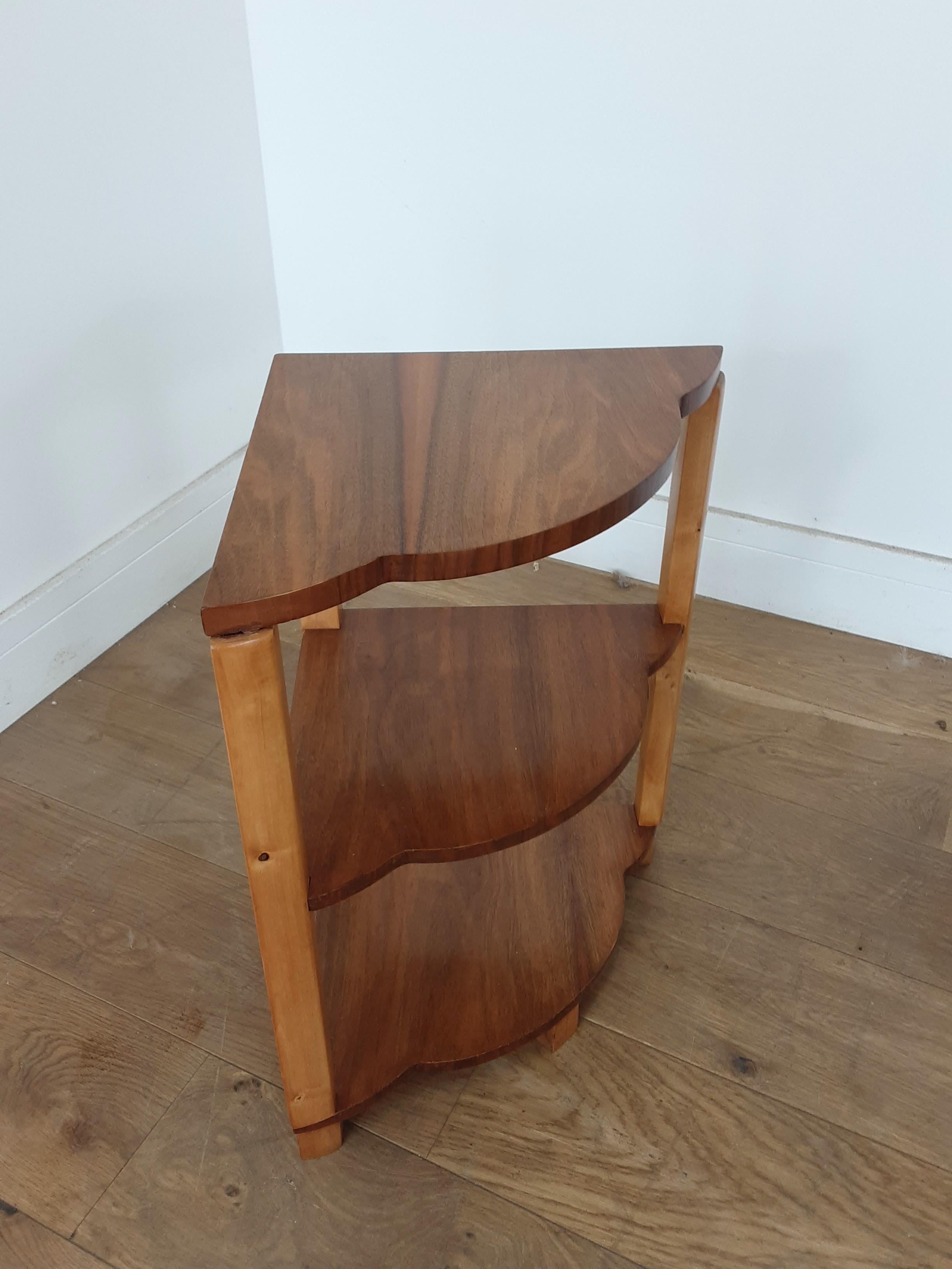 Art Deco Nest of Tables by Harry and Lou Epstein in a Brown Butterfly Walnut 5