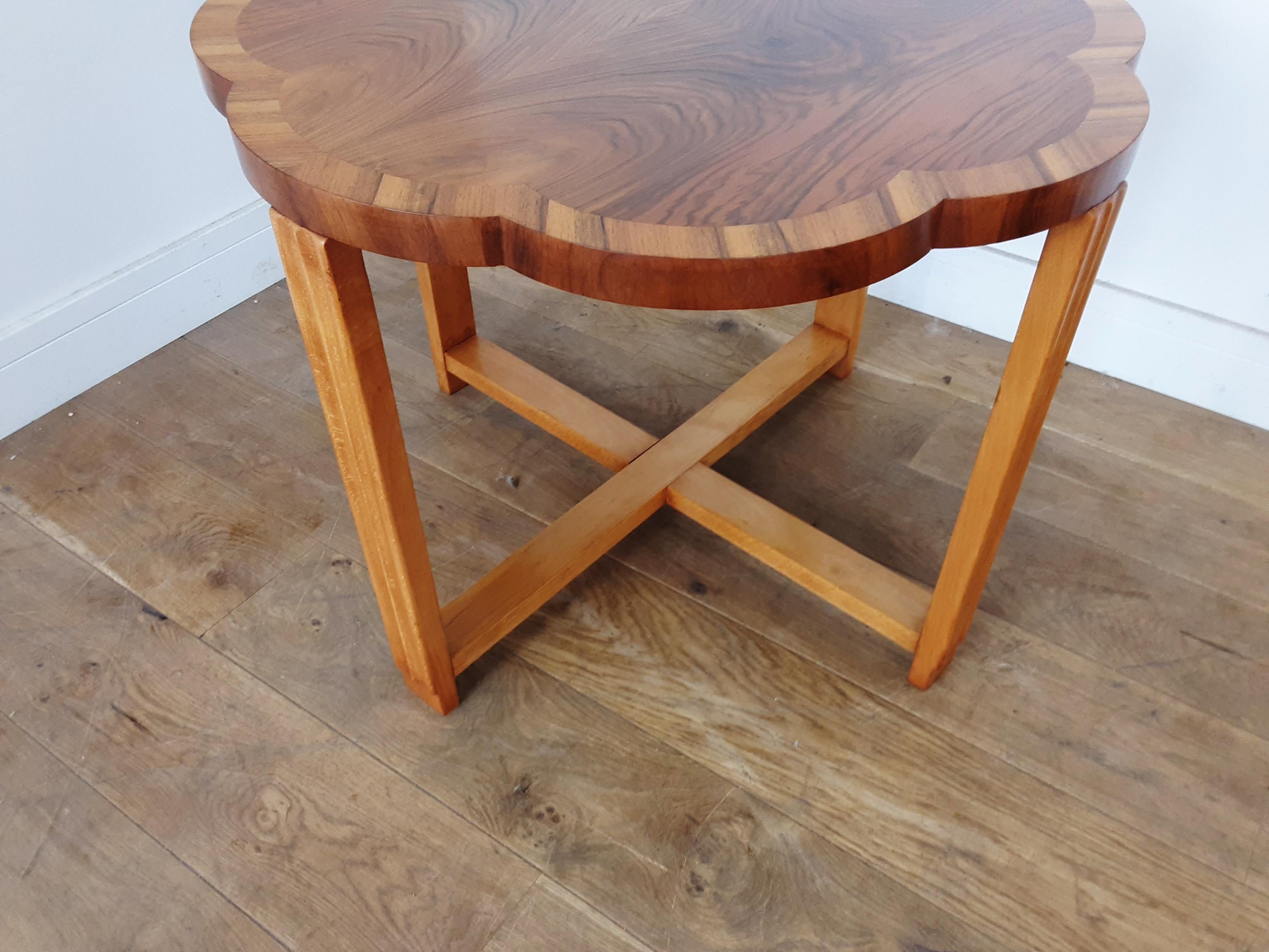 Art Deco Nest of Tables by Harry and Lou Epstein in a Brown Butterfly Walnut 2