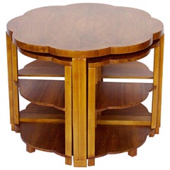 Art Deco Nest of Tables by Harry & Lou Epstein Burr Walnut, circa 1930