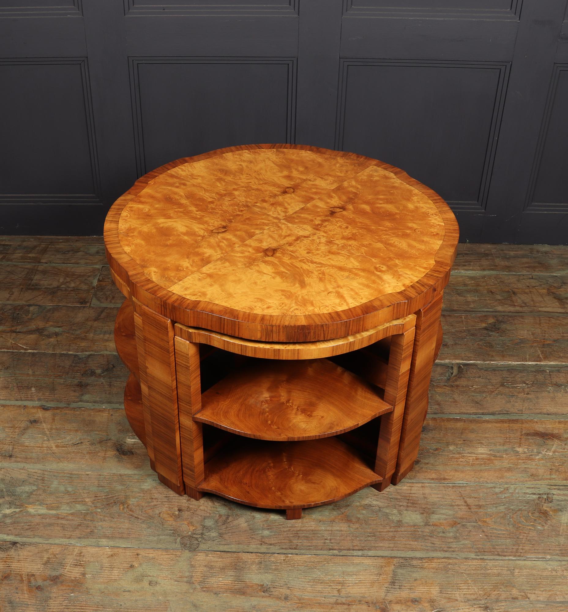 Maple Art Deco Nest of Tables by Harry & Lou Epstein, c1930