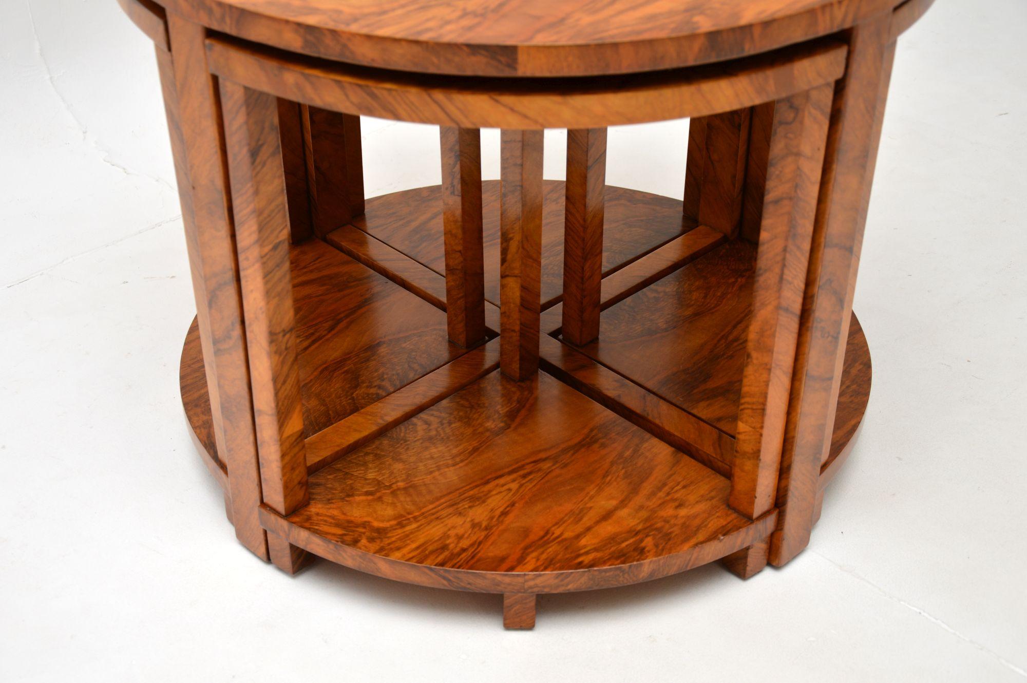 Art Deco Nesting Coffee Table in Walnut For Sale 8