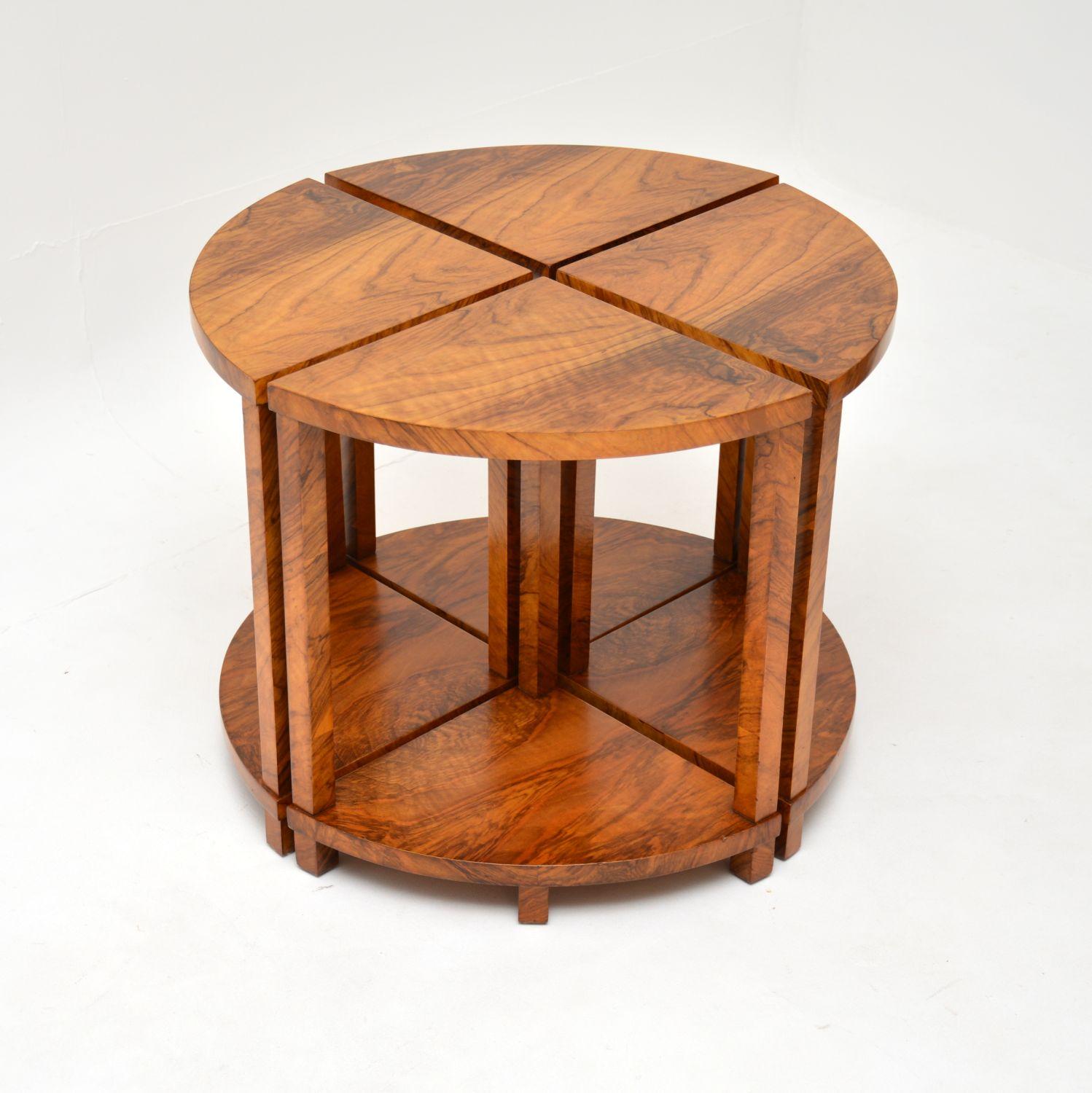 Art Deco Nesting Coffee Table in Walnut In Good Condition For Sale In London, GB