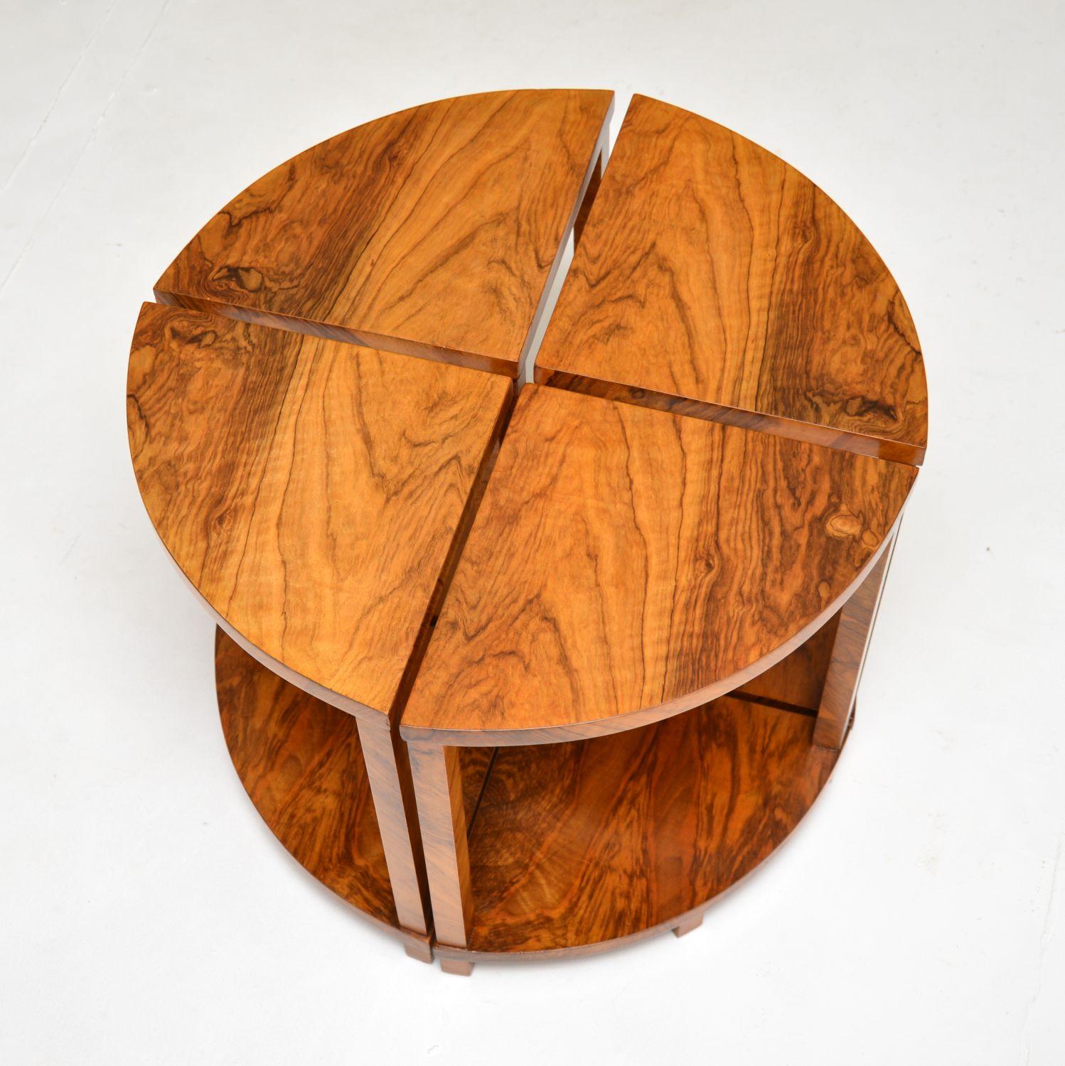 Mid-20th Century Art Deco Nesting Coffee Table in Walnut For Sale