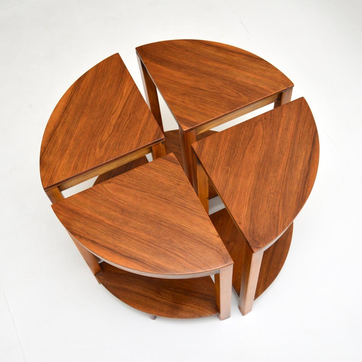 Mid-20th Century Art Deco Nesting Coffee Table in Walnut For Sale