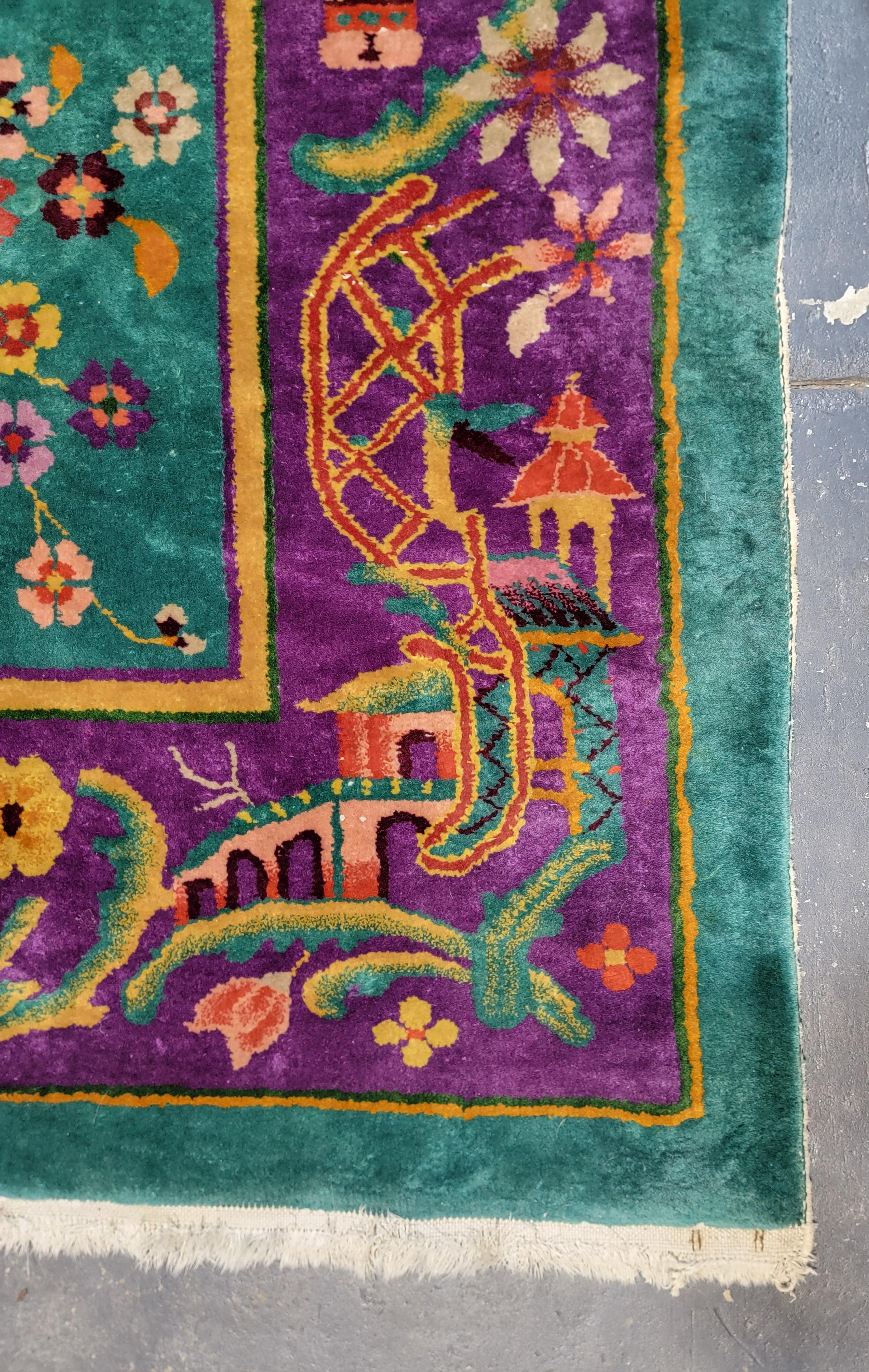 Art Deco Nichols Chinese Rug (Wolle) im Angebot