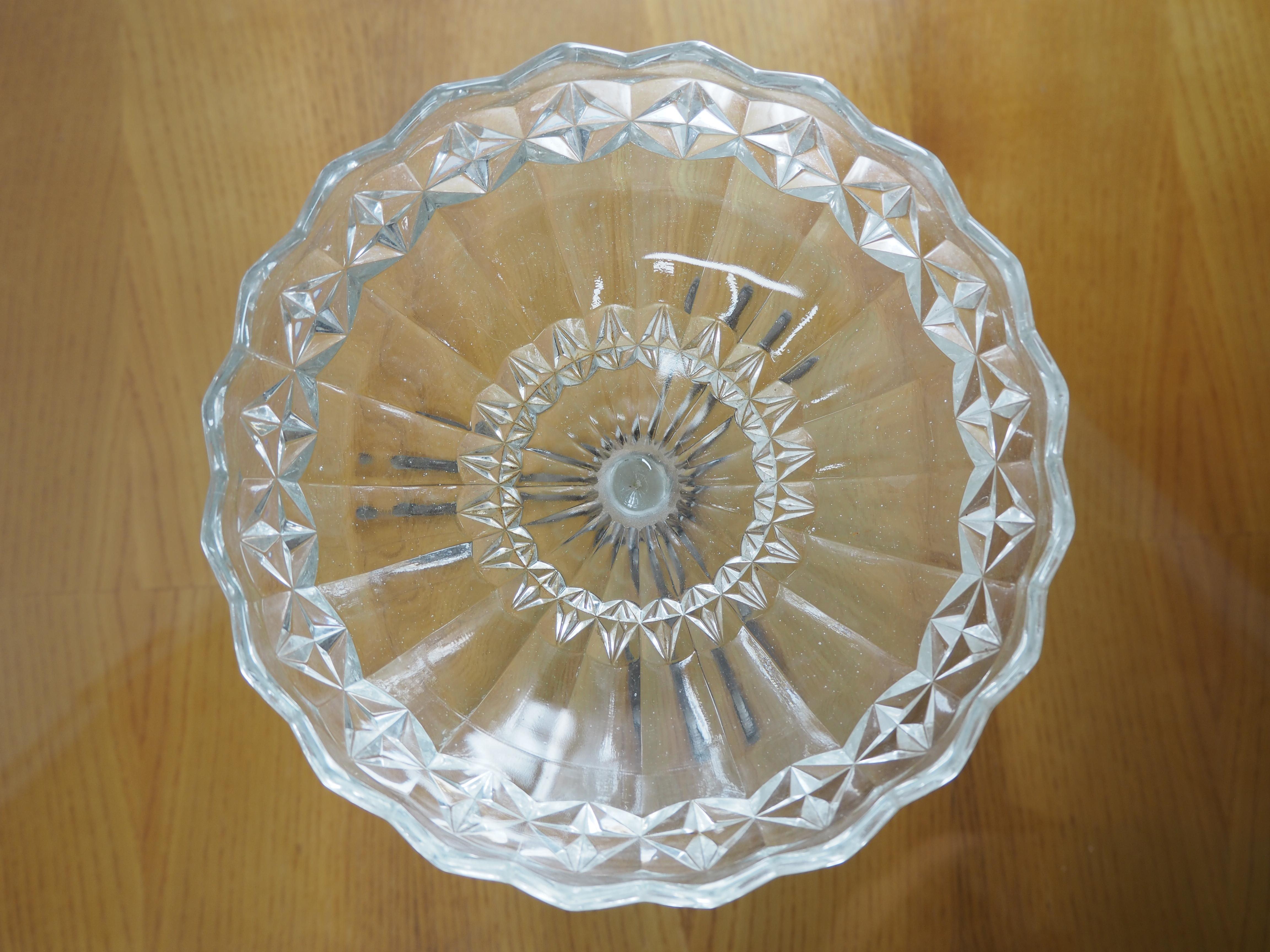 Early 20th Century Art Deco Nickel and Glass Serving Bowl, 1920s For Sale