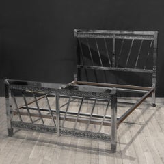 Art Deco Nickel Bettgestell um 1930