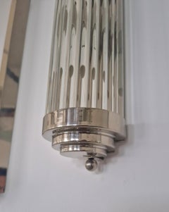 Art Deco  Nickel Brass Sconce ( 3pc )