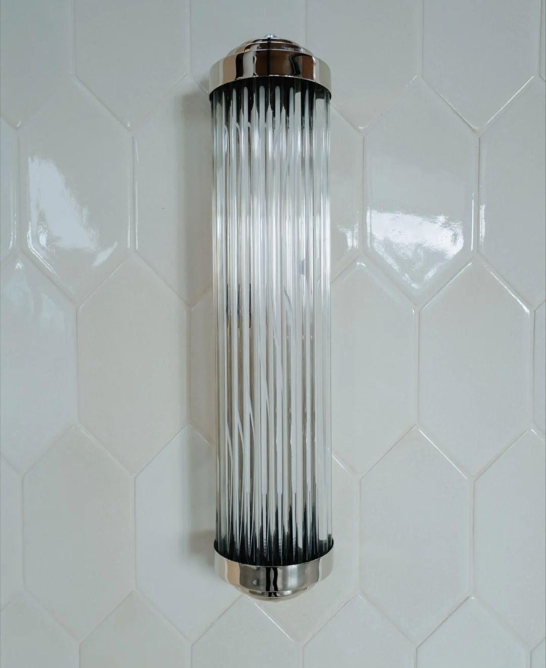 Art déco  Applique en laiton nickelé ( 3pc ) Neuf - En vente à Rebais, FR