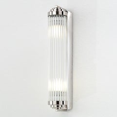 Art Deco Nickel Brass Sconce and glass rods