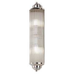 Art Deco Nickel Brass Sconce and Glass rods