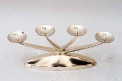 Candelabro Art Decó de níquel de WMF Ikora, Alemania, hacia 1930