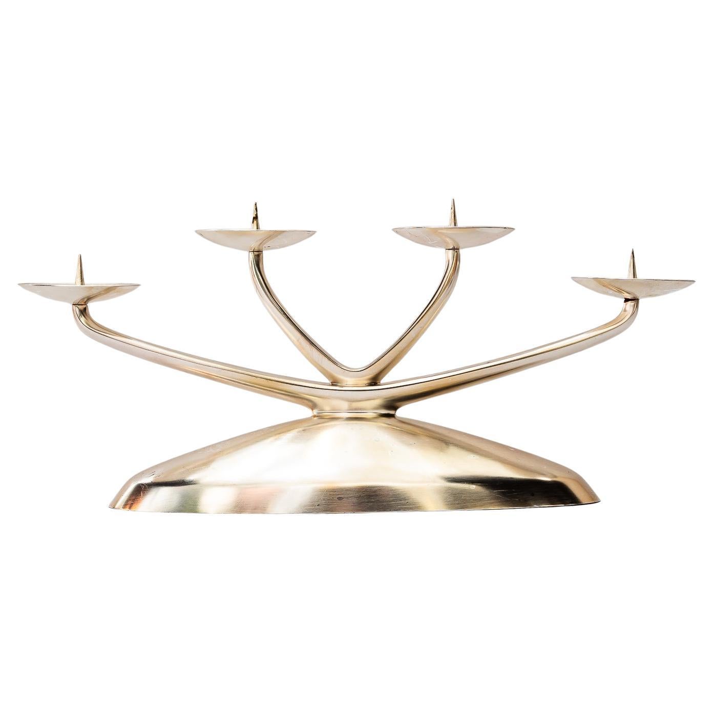 Candelabro Art Decó de níquel de WMF Ikora, Alemania, hacia 1930