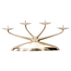 Art Deco nickel Candleholder by WMF Ikora, Germany, circa 1930s