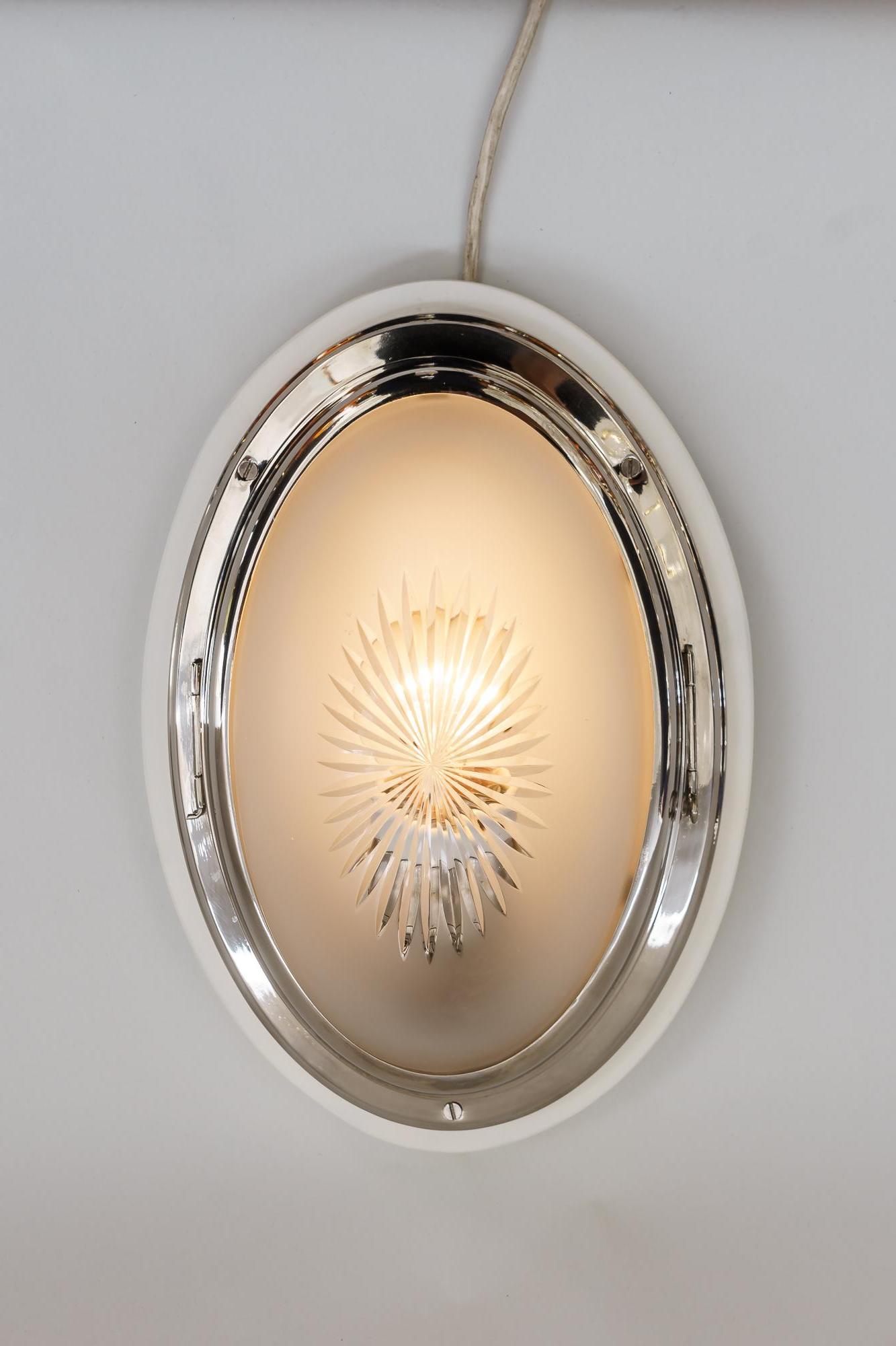 Lampada da soffitto Art Deco in nichel, Vienna, anni '20 circa in vendita 1