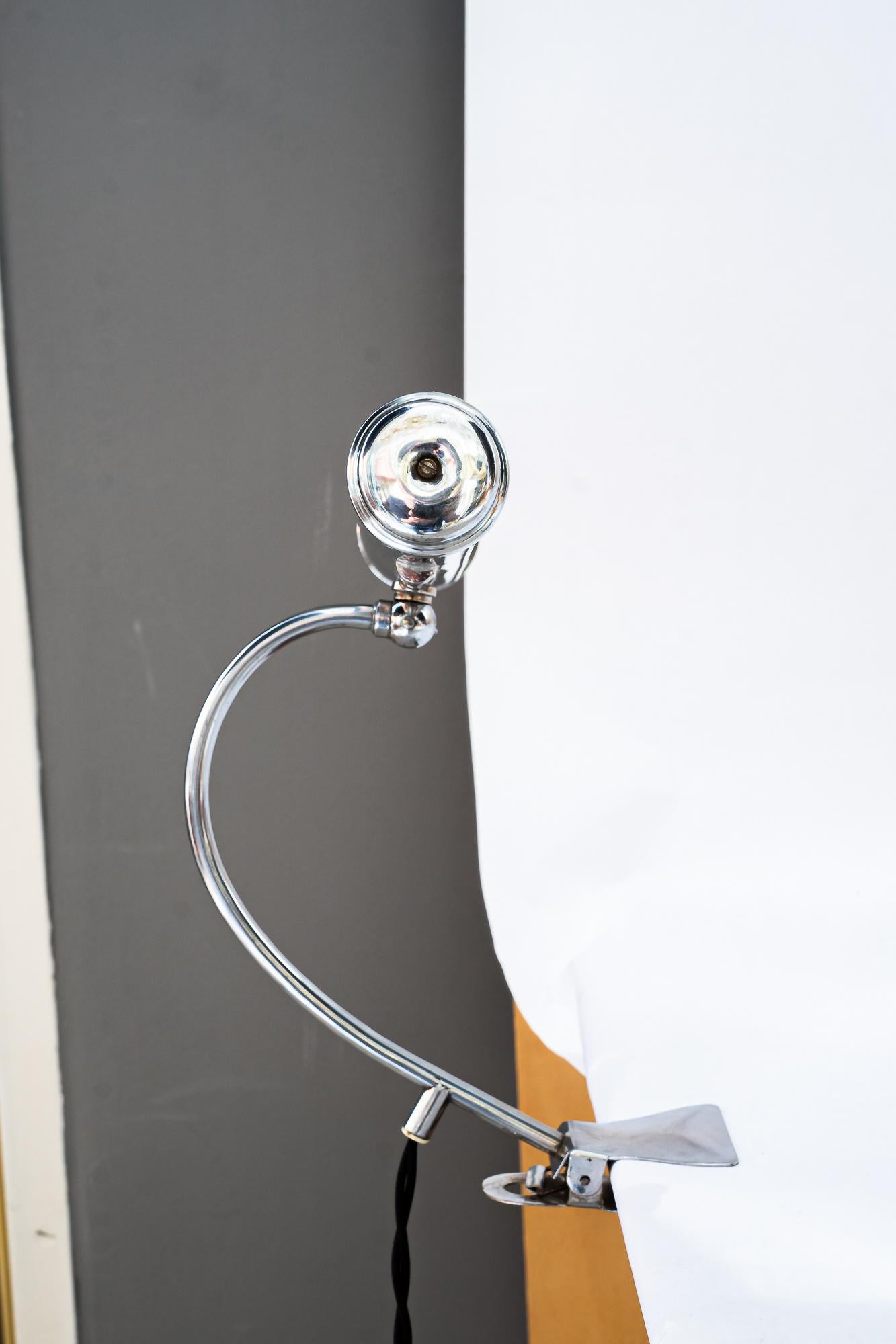 Lampe de table Art déco à pince en nickel vienne vers 1920 en vente 6