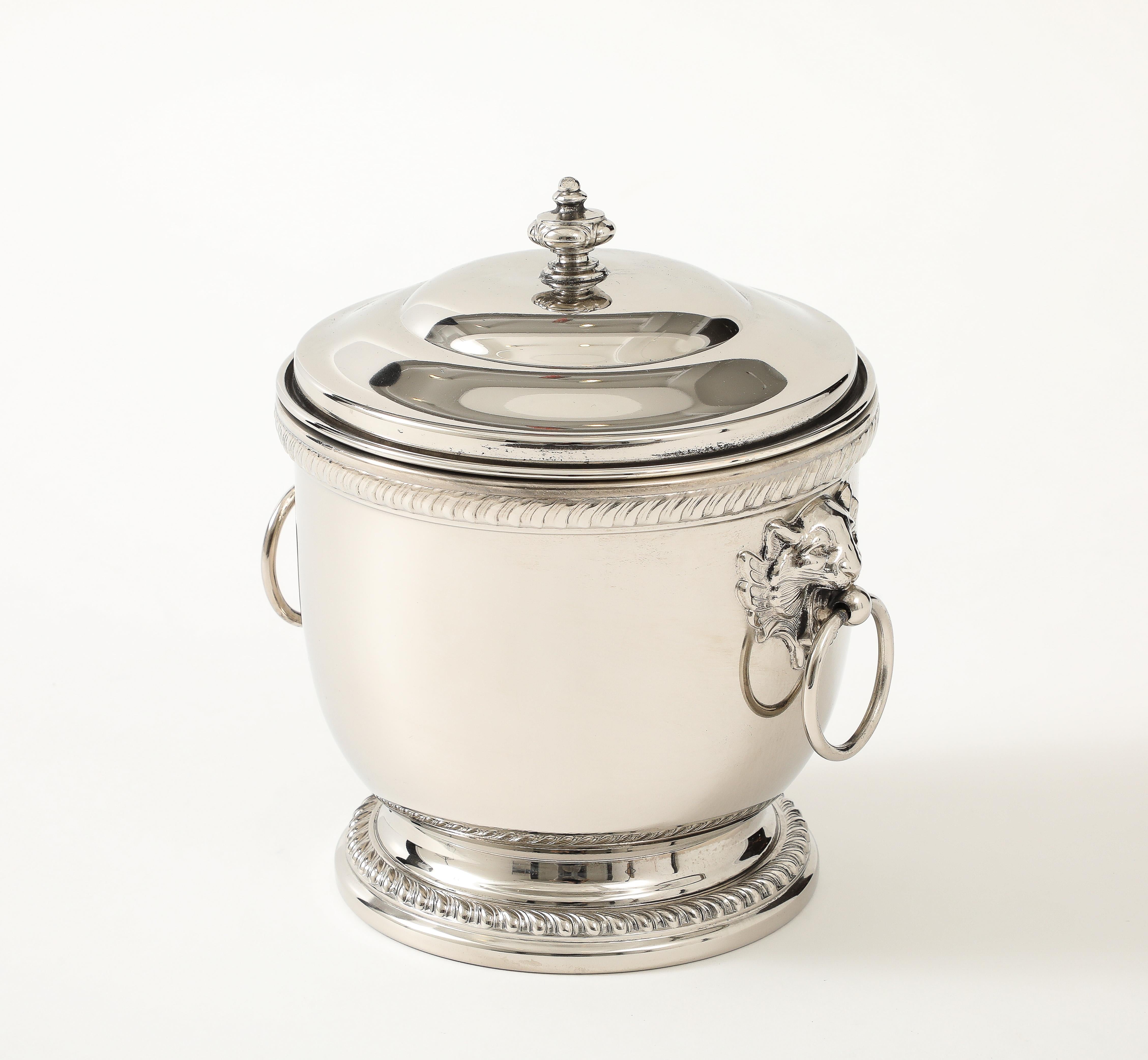 American Art Deco Nickel Ice Bucket For Sale