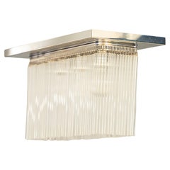 Art Deco nickel plated ceiling lamp with glass sticks vienna around 1920s