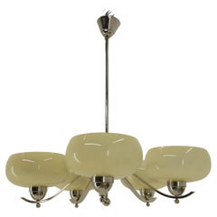 Art Deco Nickel-plated Chandelier, 1930s