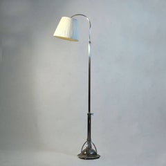 Art Deco Floor Lamp with Pleated Lamp Shade