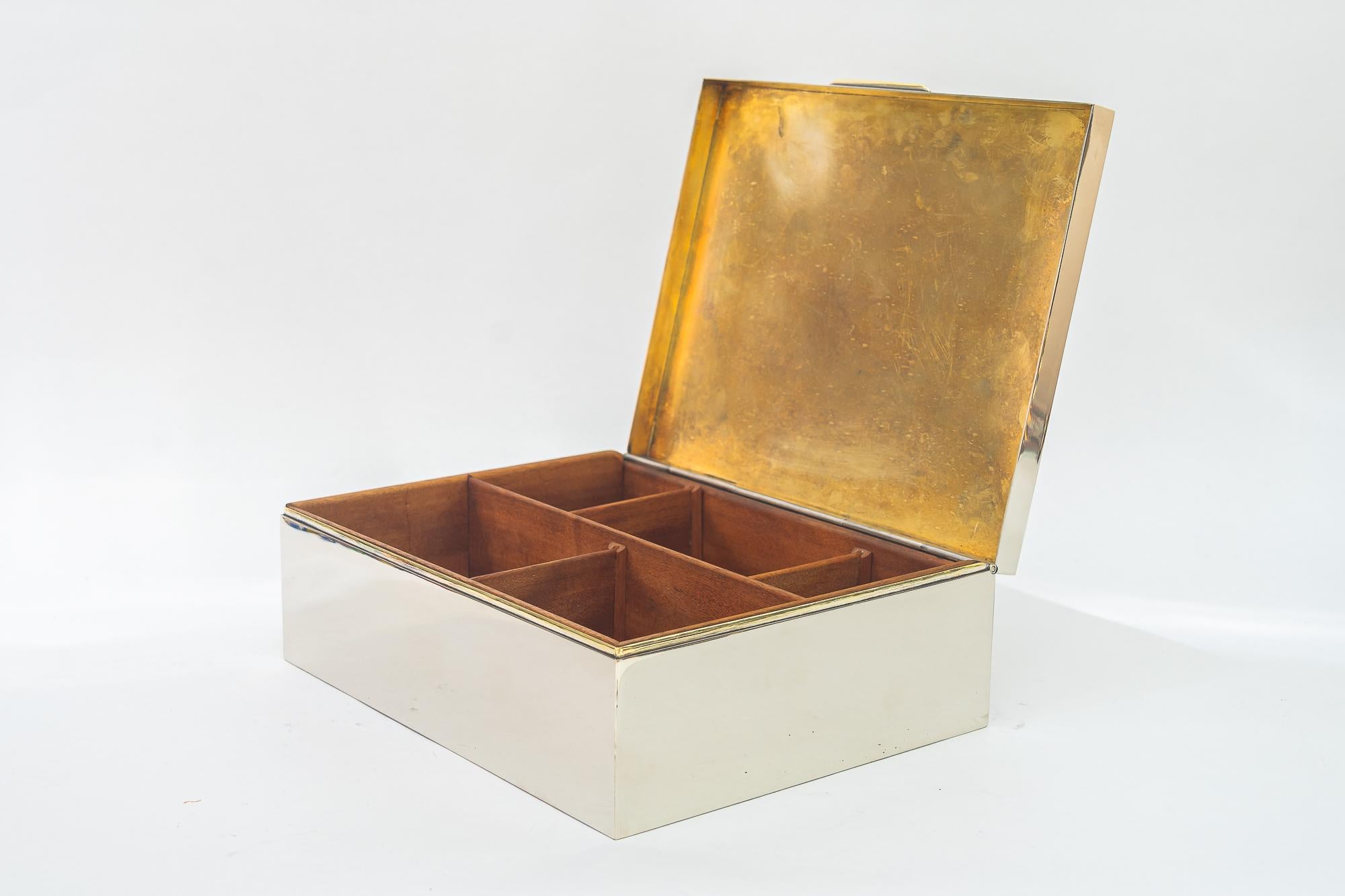 Art Deco nickel-plated Jewelry Box vienna around 1920s For Sale 4