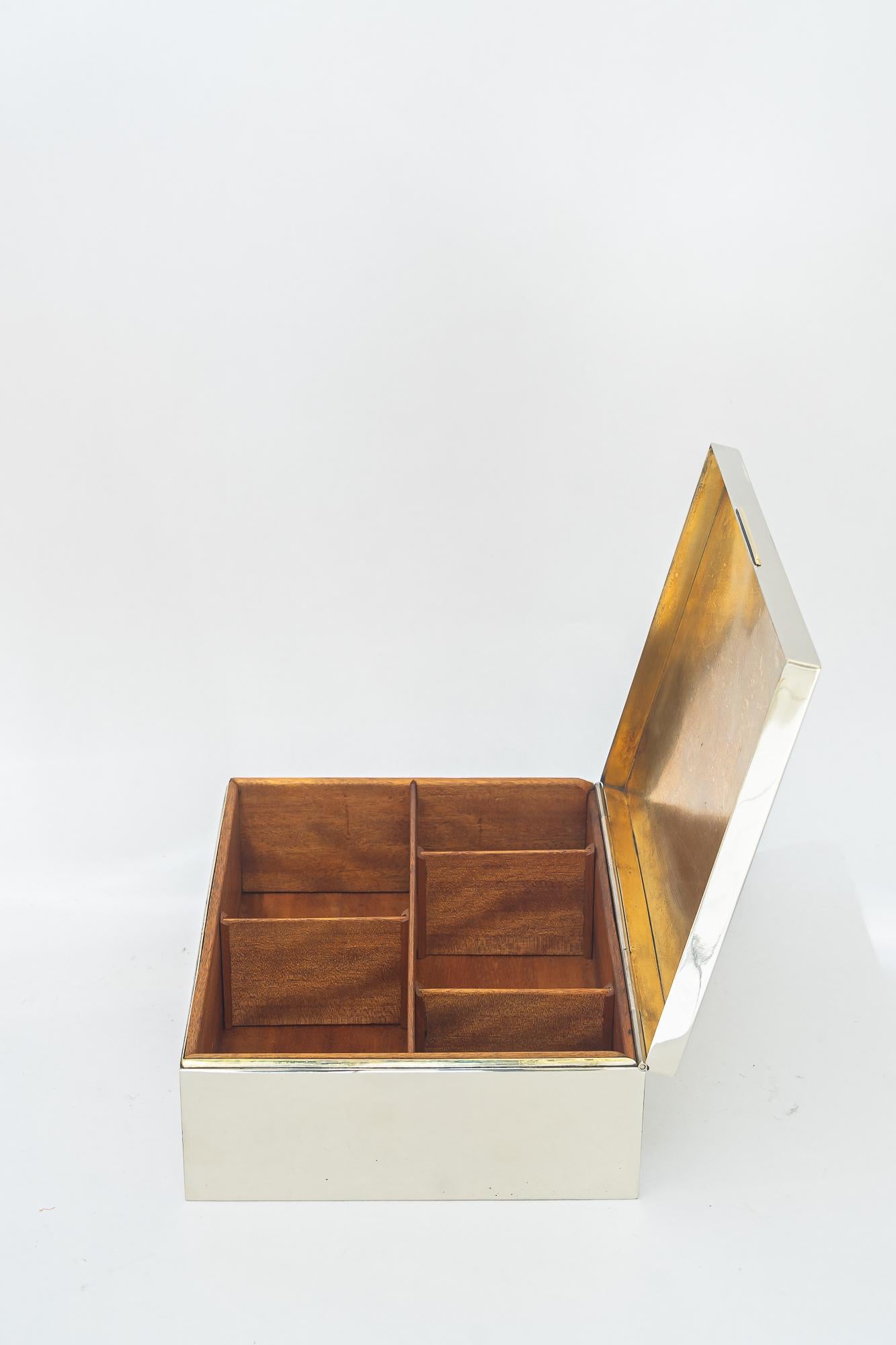 Art Deco nickel-plated Jewelry Box vienna around 1920s For Sale 5