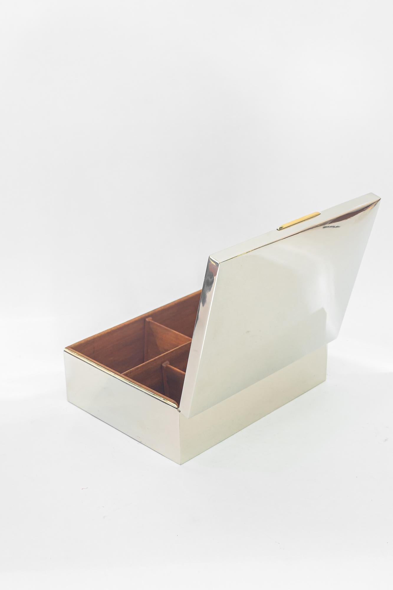 Art Deco nickel-plated Jewelry Box vienna around 1920s For Sale 6